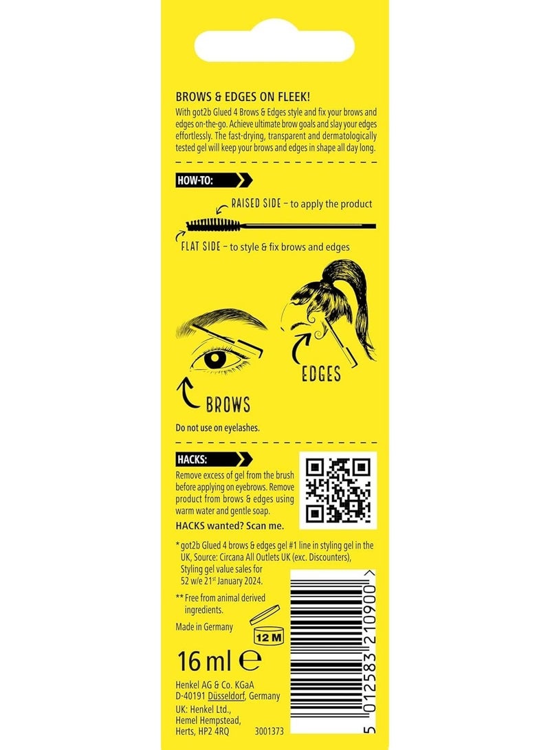 got2b Glued for Brows & Edges 2 in 1 Wand Eyebrow Gel, 72hr Hold, No White Residue or Stickness, Vegan, Silicone Free, Alcohol Free, 16 ml - Image 2